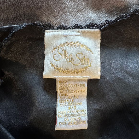 Satin and lace Black satin and Chiffon Romper wit lace and sparkle stones. Small - Picture 4 of 10